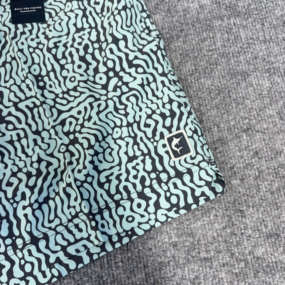 Pelagic Swim Trunks Men 2XL Gray Blue Leiday 17